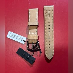 Shinola 22mm Wide Natural Beige Color Leather Band